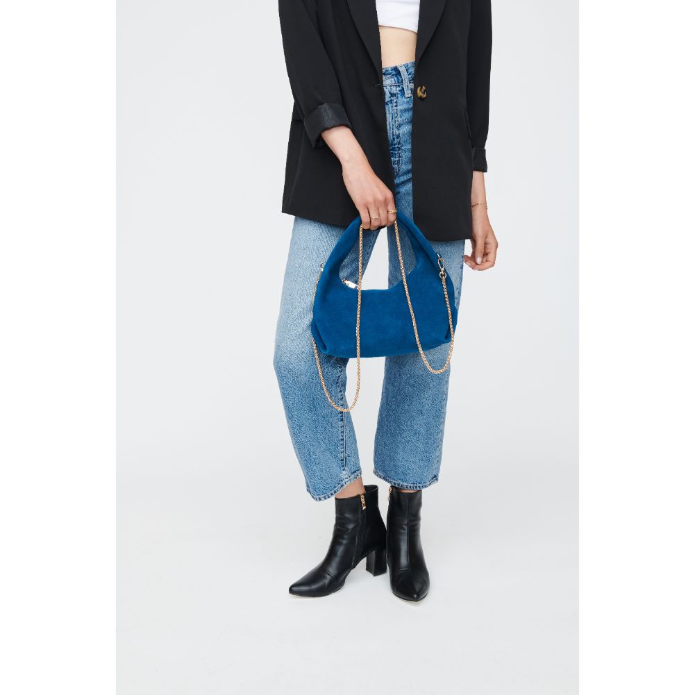 Woman wearing Teal Moda Luxe Grace Shoulder Bag 842017130420 View 2 | Teal