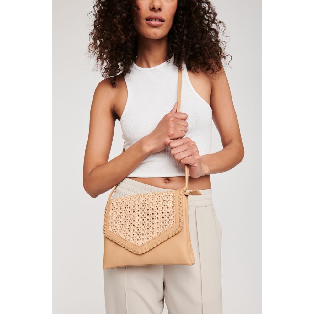Woman wearing Natural Moda Luxe Malta Crossbody 842017124054 View 1 | Natural