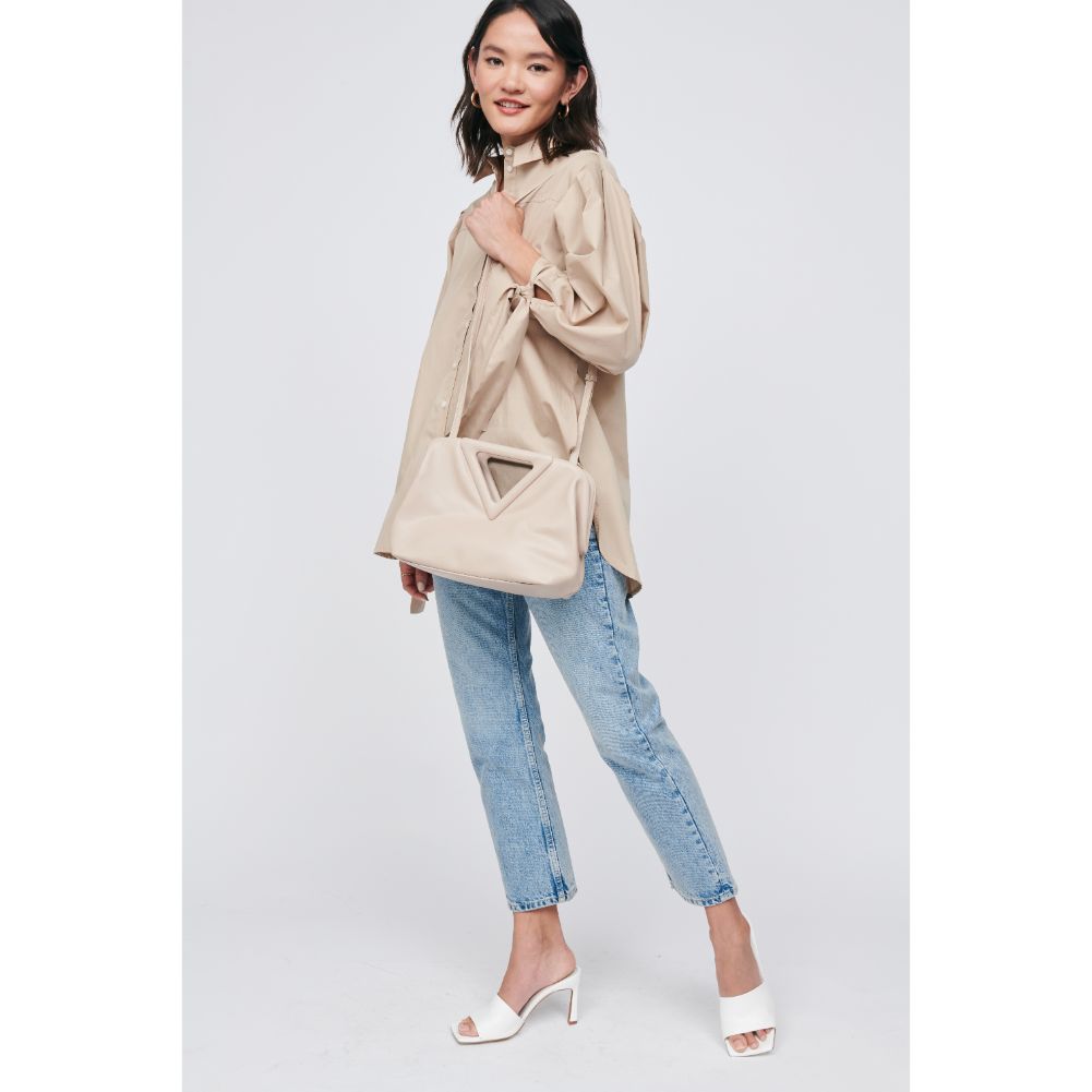 Woman wearing Natural Moda Luxe Kendra Crossbody 842017129974 View 2 | Natural