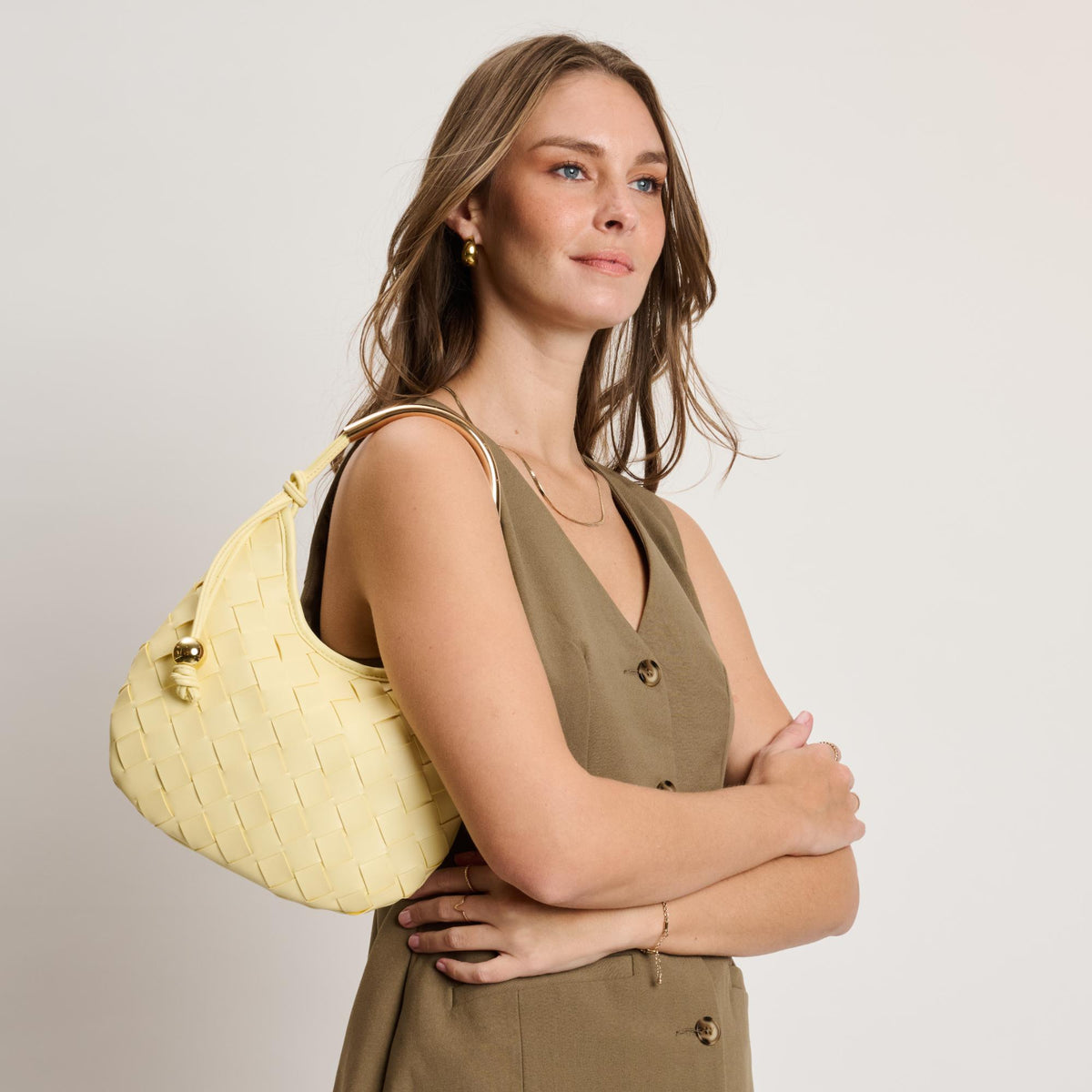Woman wearing Butter Moda Luxe Lucia Hobo 842017141235 View 3 | Butter