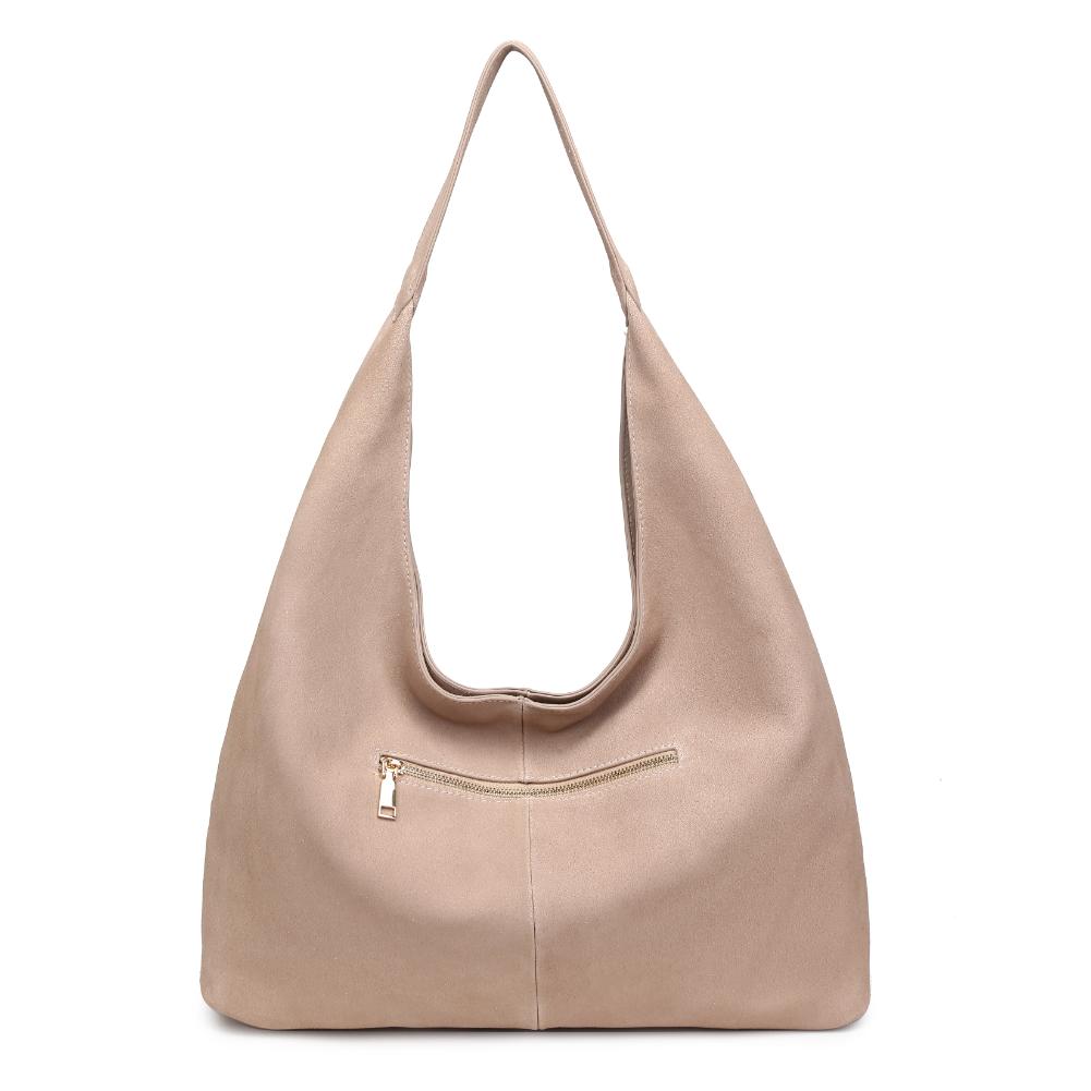 Woman wearing Natural Moda Luxe Amber Hobo 842017137047 View 7 | Natural