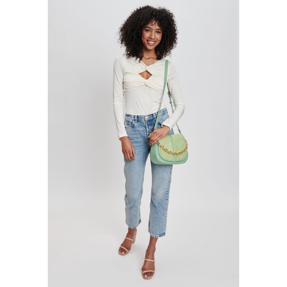 Woman wearing Sage Moda Luxe Nevelle Crossbody 842017131946 View 2 | Sage