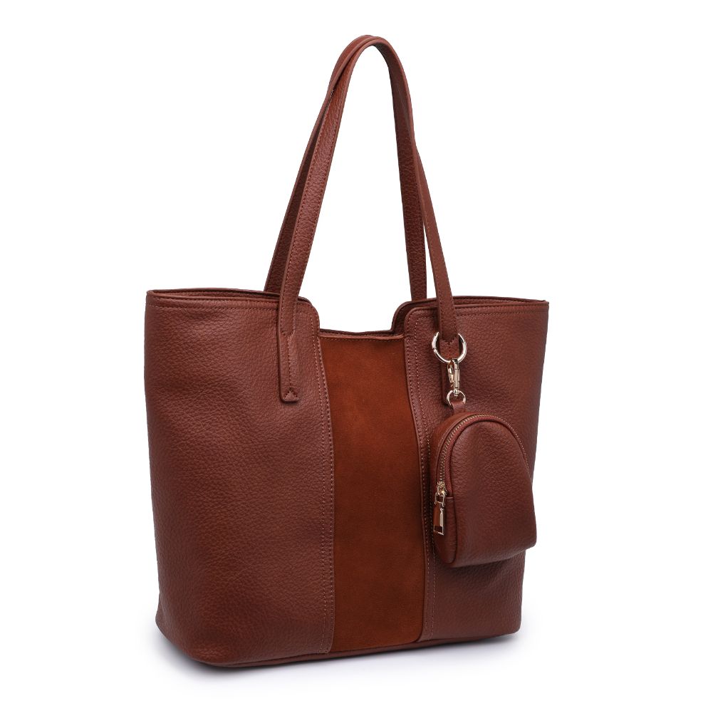 Woman wearing Cognac Moda Luxe Millie Tote 842017128663 View 6 | Cognac