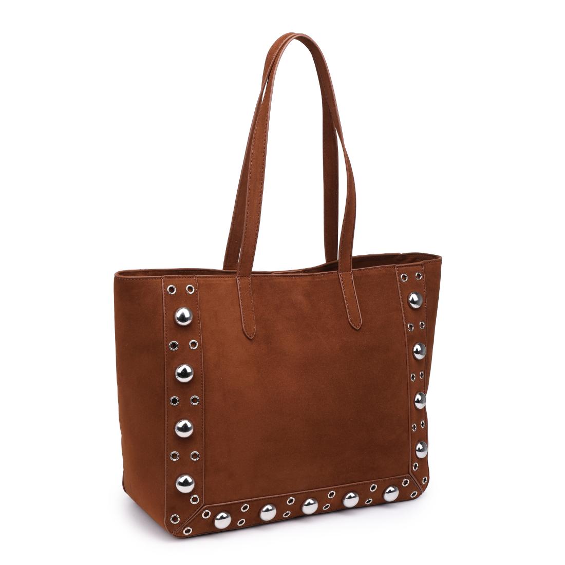Woman wearing Cognac Moda Luxe Karli Tote 842017139911 View 6 | Cognac