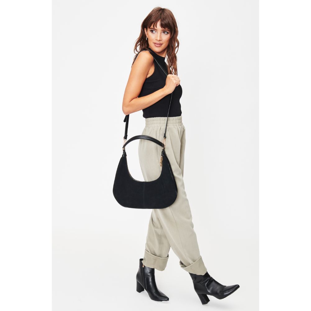 Woman wearing Black Moda Luxe Teresa Shoulder Bag 842017128250 View 3 | Black