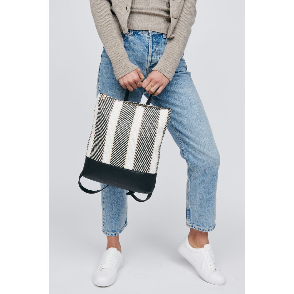 Woman wearing Black Moda Luxe Elina Backpack 842017129653 View 3 | Black
