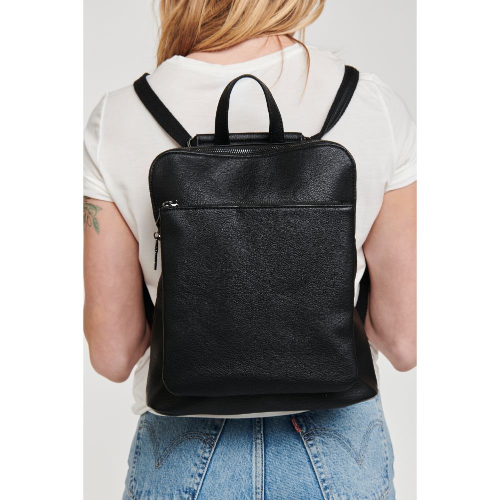 Woman wearing Black Moda Luxe Phoebe Backpack 842017126591 View 1 | Black