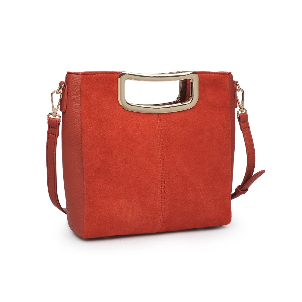 Woman wearing Rust Moda Luxe Brielle Crossbody 842017123040 View 6 | Rust
