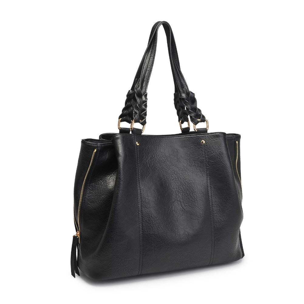 Woman wearing Black Moda Luxe Clementine Tote 842017128052 View 6 | Black