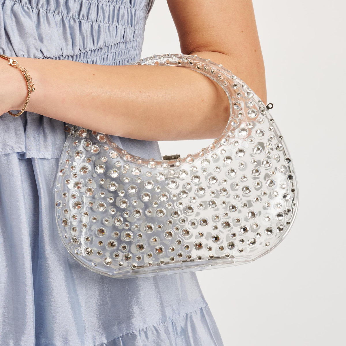 Woman wearing Clear Moda Luxe Vianca Evening Bag 842017133964 View 1 | Clear