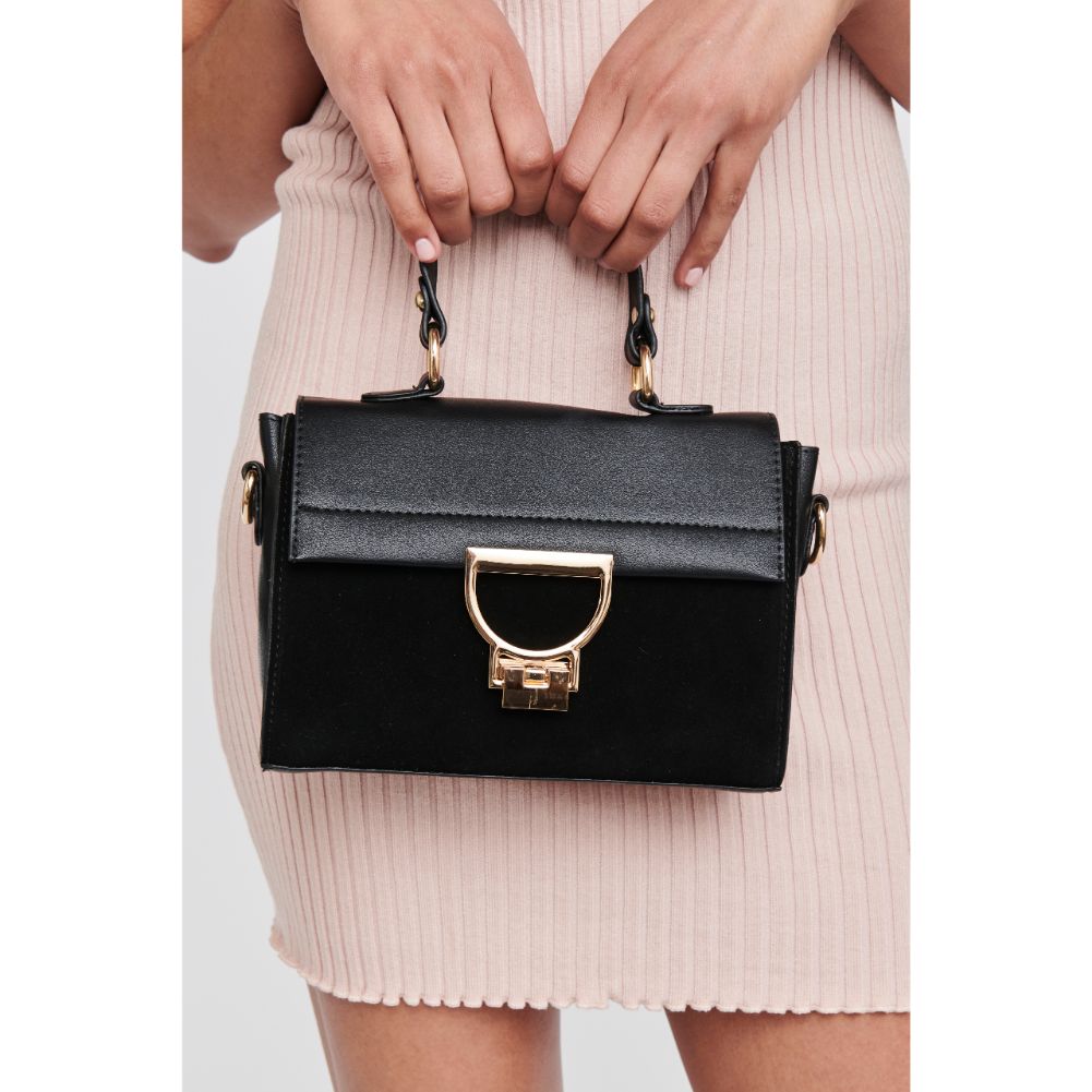Woman wearing Black Moda Luxe Brynn Satchel 842017120773 View 2 | Black