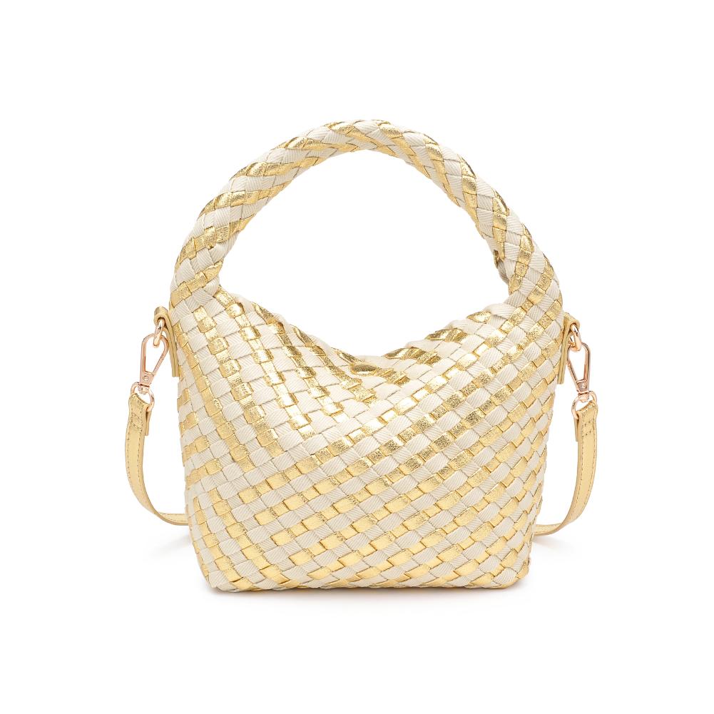 Woman wearing Gold Ivory Moda Luxe Jessamine Crossbody 842017136859 View 7 | Gold Ivory