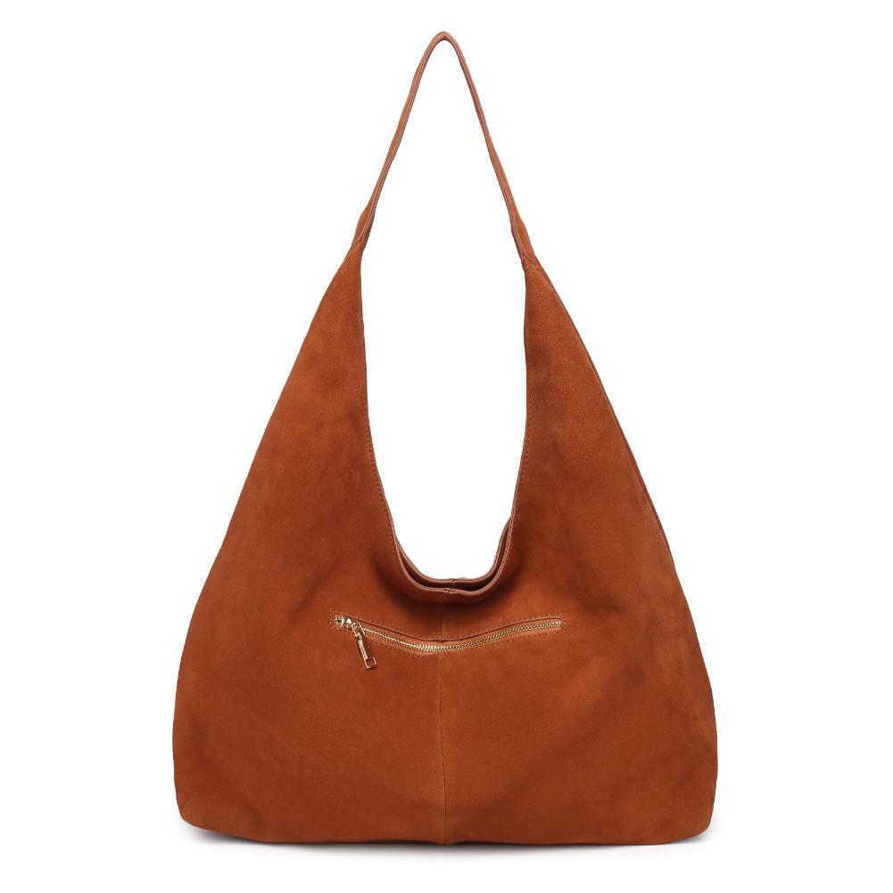 Woman wearing Tan Moda Luxe Amber Hobo 842017137061 View 7 | Tan