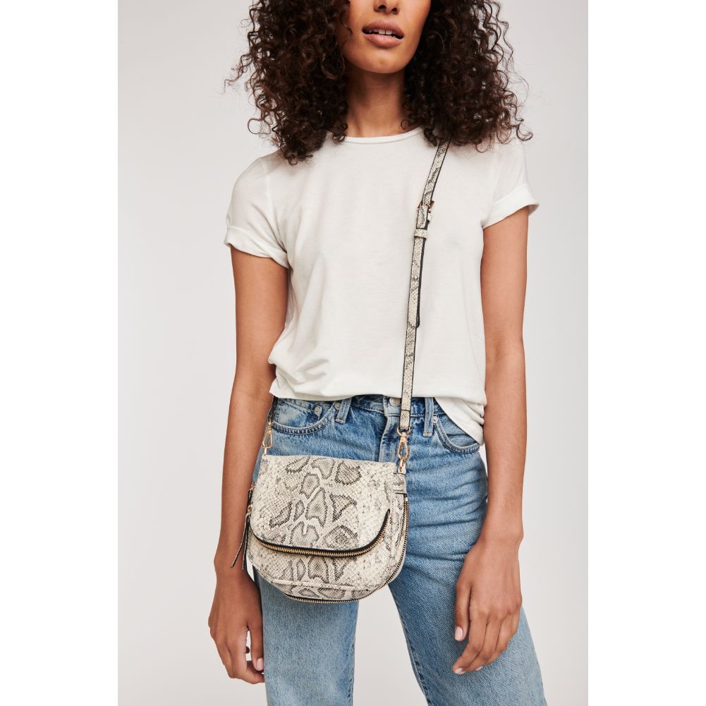 Woman wearing Black White Moda Luxe Diva Crossbody 842017127512 View 1 | Black White