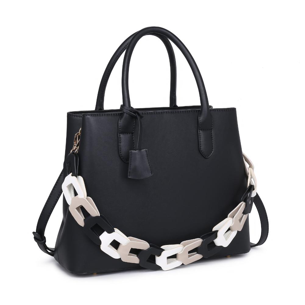 Woman wearing Black Moda Luxe Regalina Satchel 842017135319 View 6 | Black