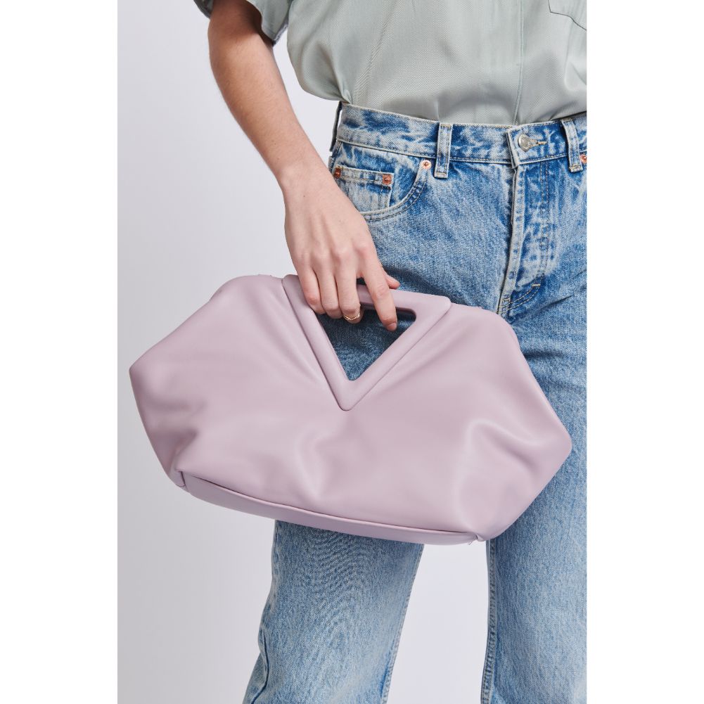 Woman wearing Lavender Moda Luxe Kendra Crossbody 842017129066 View 3 | Lavender