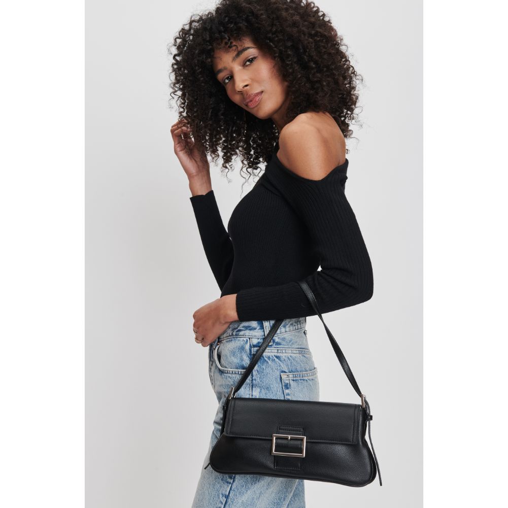 Woman wearing Black Moda Luxe Fia Shoulder Bag 842017132554 View 1 | Black