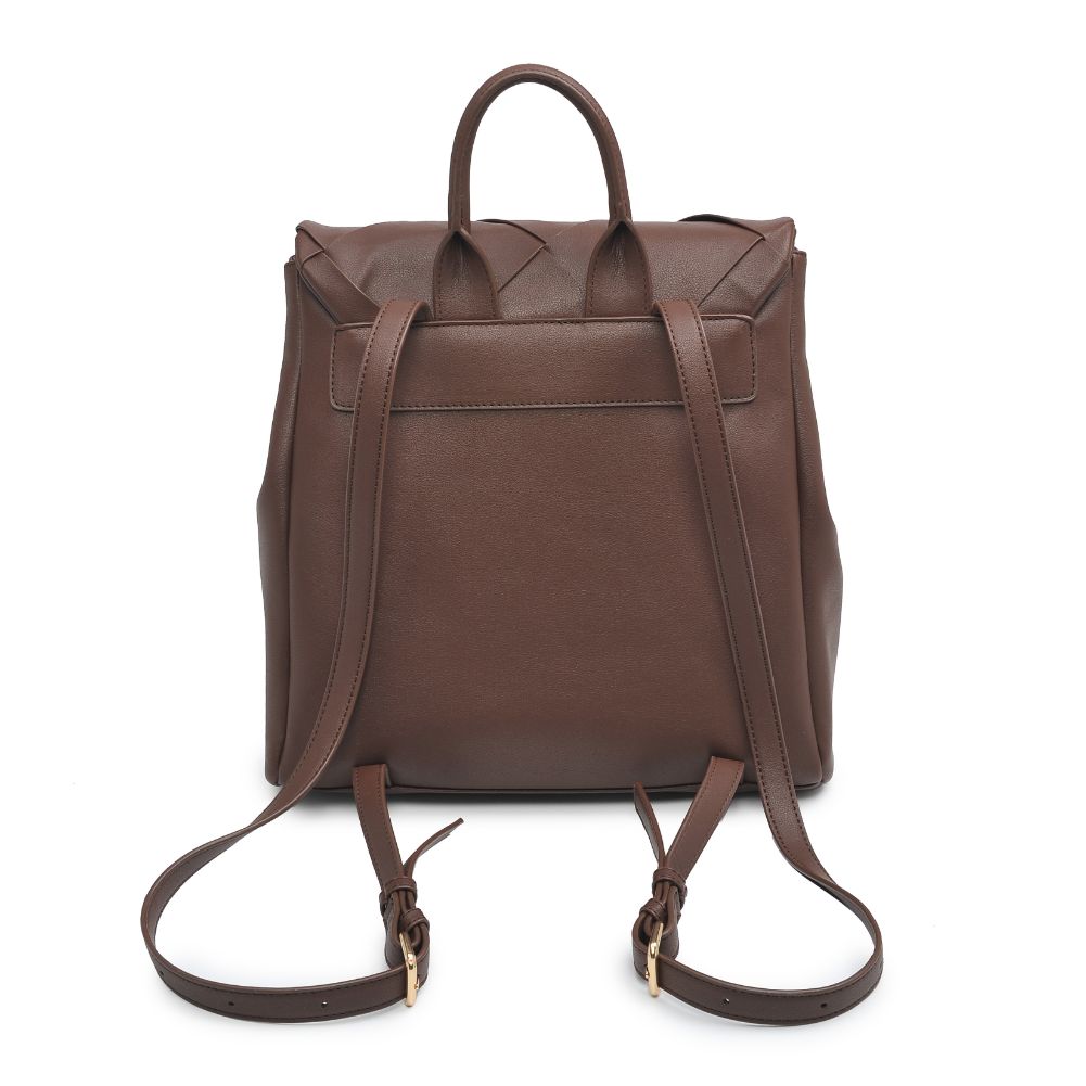 Woman wearing Chocolate Moda Luxe Ryan Backpack 842017128809 View 7 | Chocolate