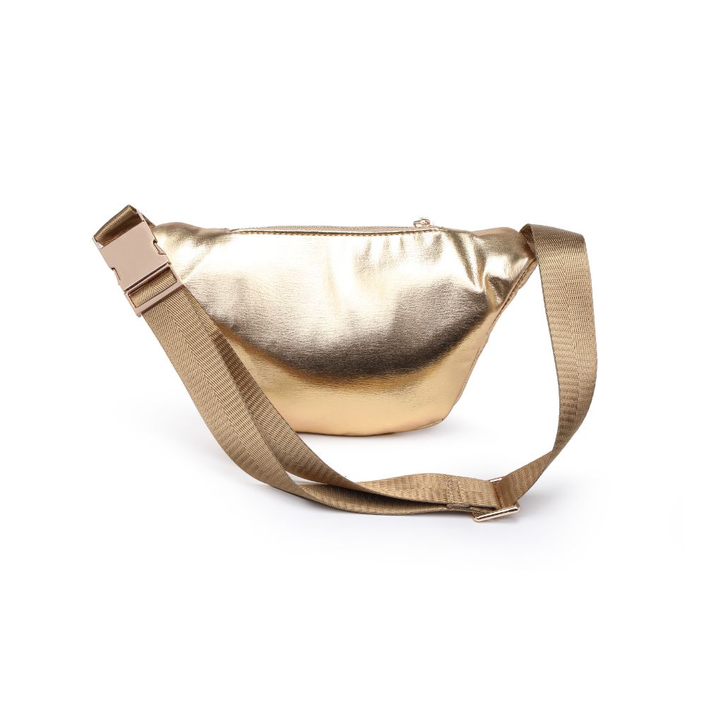 Woman wearing Gold Moda Luxe Ariana Belt Bag 842017133810 View 7 | Gold