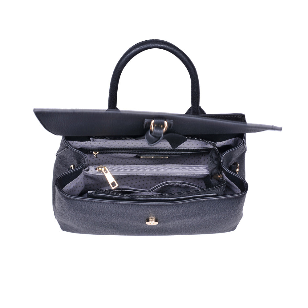 Product Image of Moda Luxe Clare Satchel 842017118312 View 4 | Black