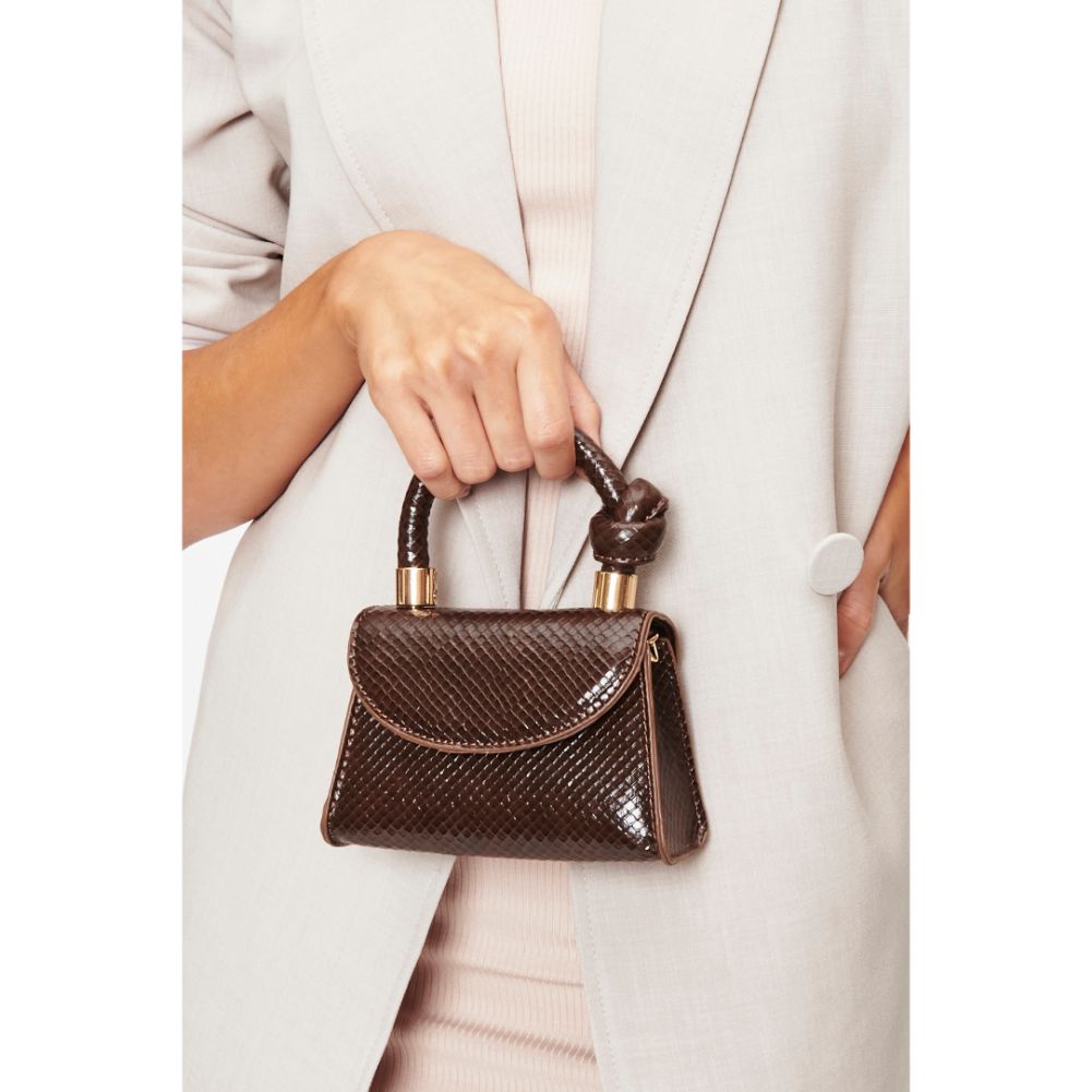 Woman wearing Espresso Moda Luxe Anna Crossbody 842017128458 View 1 | Espresso