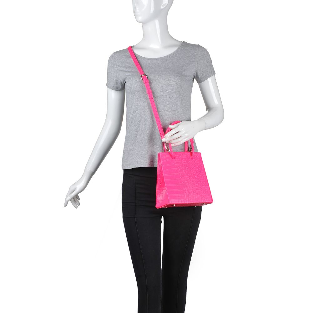 Product Image of Moda Luxe Peyton Croc Crossbody 842017125242 View 5 | Neon Pink