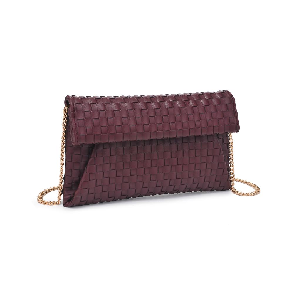 Woman wearing Wine Moda Luxe Priscilla Clutch 842017136583 View 6 | Wine