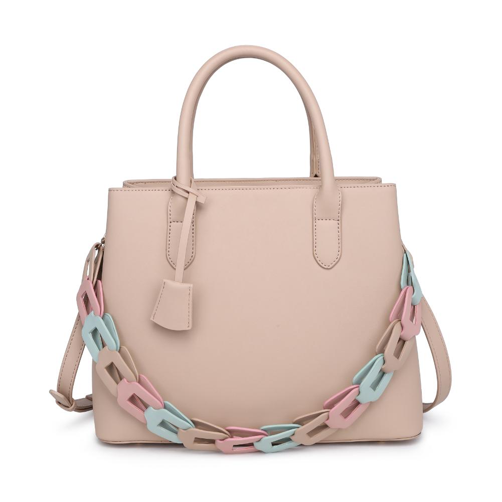Woman wearing Natural Moda Luxe Regalina Satchel 842017135326 View 5 | Natural