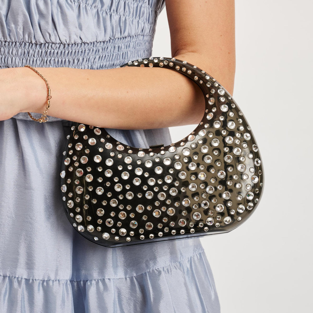 Woman wearing Smoke Moda Luxe Vianca Evening Bag 842017133971 View 1 | Smoke