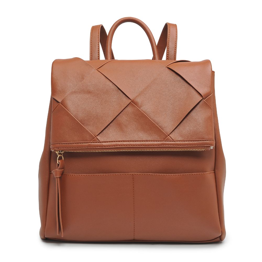 Woman wearing Tan Moda Luxe Ryan Backpack 842017128816 View 5 | Tan