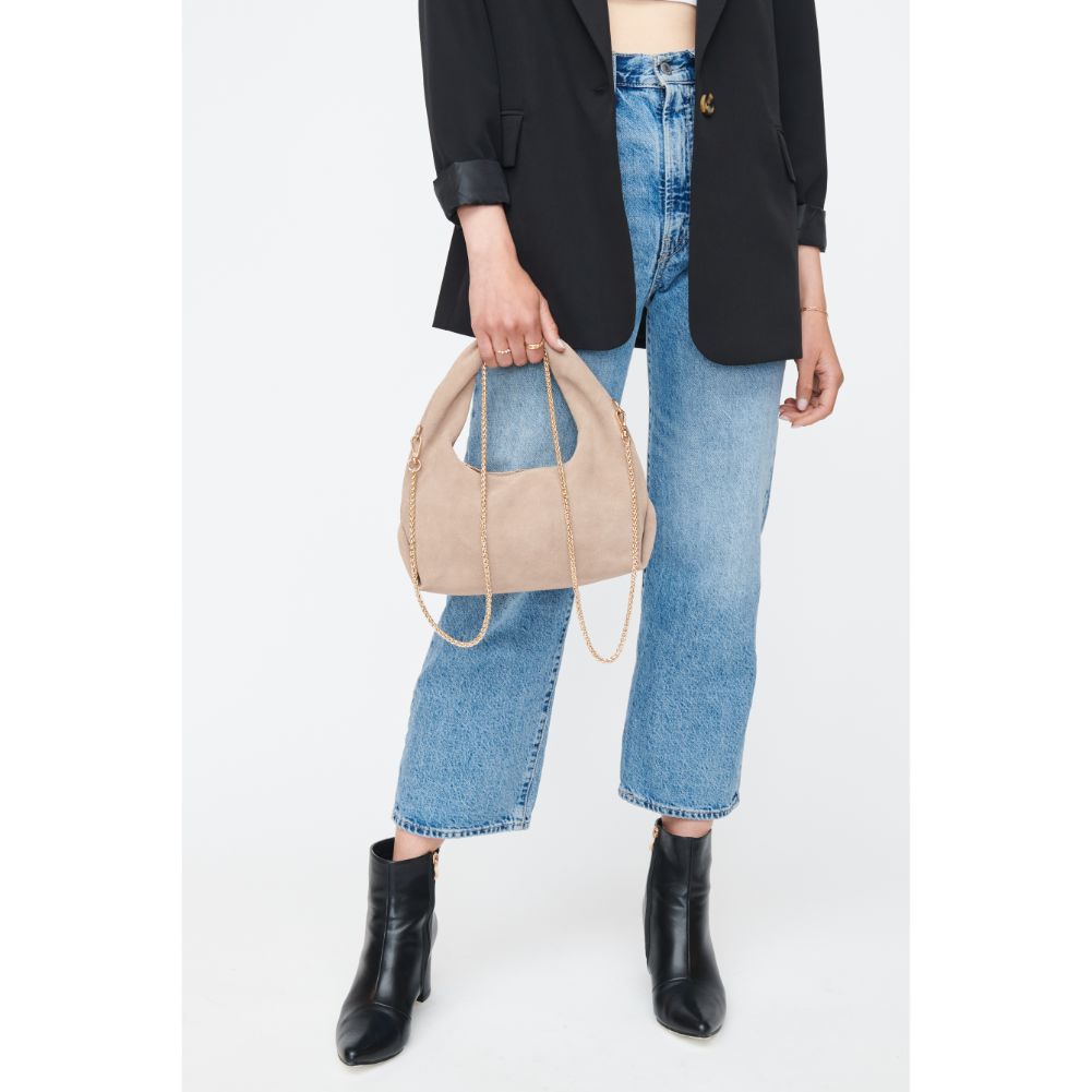 Woman wearing Natural Moda Luxe Grace Shoulder Bag 842017130437 View 2 | Natural