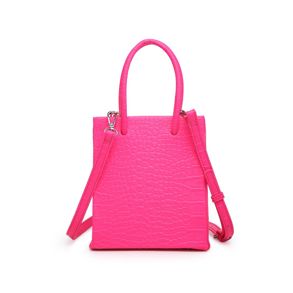 Product Image of Product Image of Moda Luxe Peyton Croc Crossbody 842017125242 View 3 | Neon Pink