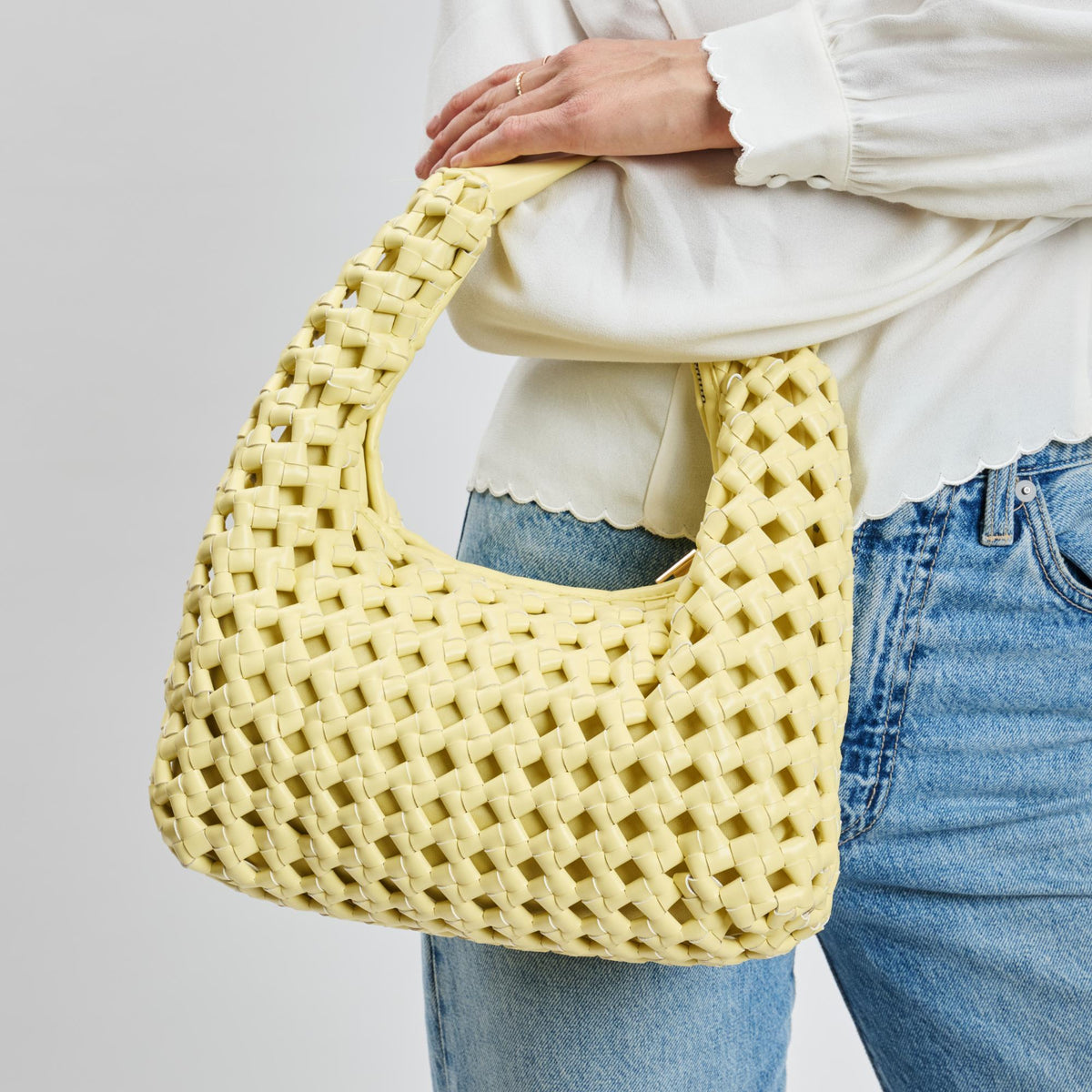 Woman wearing Butter Moda Luxe Richelle Hobo 842017137535 View 4 | Butter