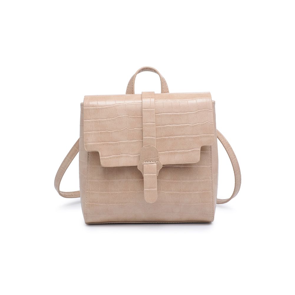 Woman wearing Natural Moda Luxe Claire Backpack 842017128908 View 5 | Natural