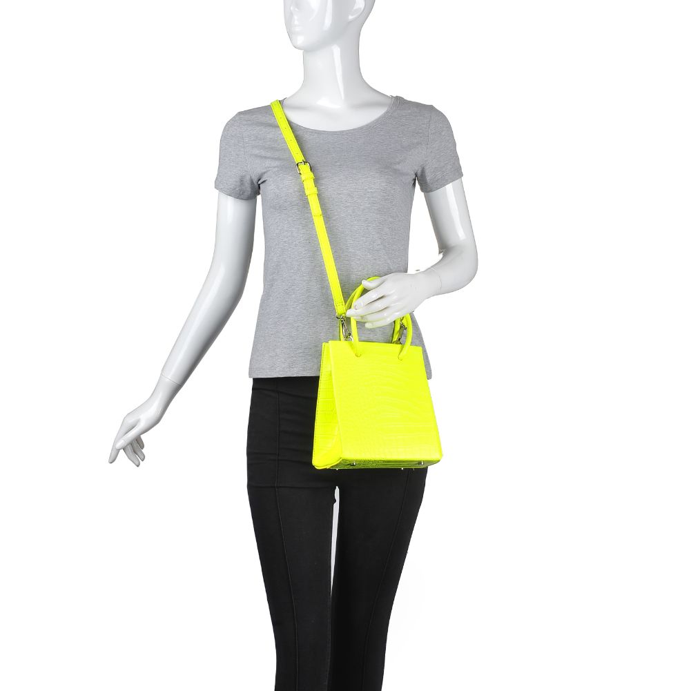 Product Image of Moda Luxe Peyton Croc Crossbody 842017125259 View 5 | Neon Yellow