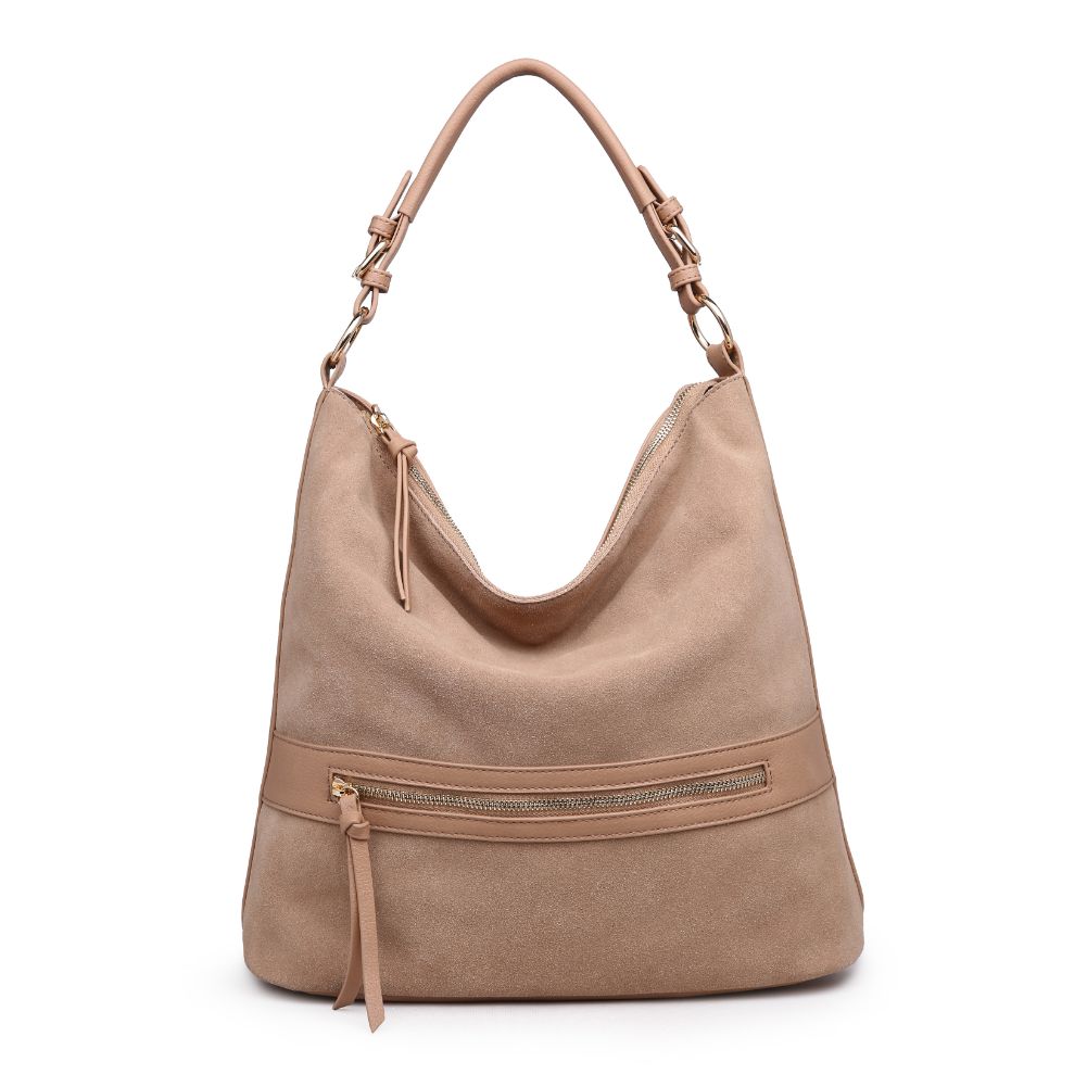 Woman wearing Natural Moda Luxe Isabella Hobo 842017122401 View 5 | Natural