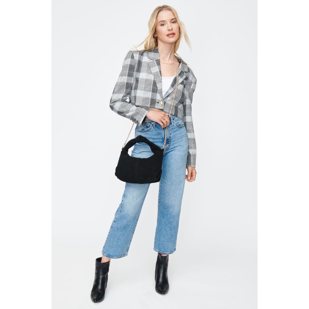Woman wearing Black Moda Luxe Grace Shoulder Bag 842017130406 View 3 | Black