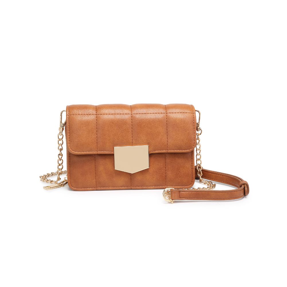 Woman wearing Tan Moda Luxe Alina Crossbody 842017128359 View 5 | Tan
