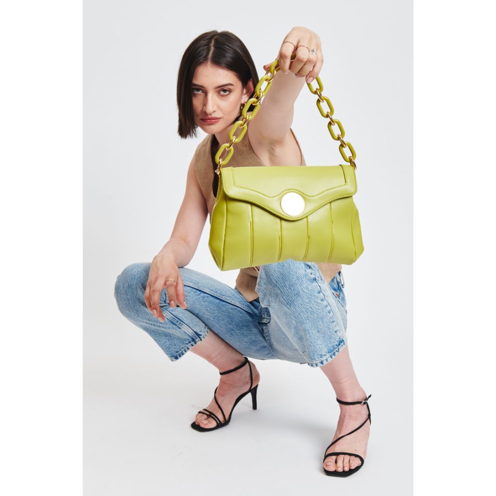Woman wearing Lime Moda Luxe Larisa Crossbody 842017131366 View 3 | Lime