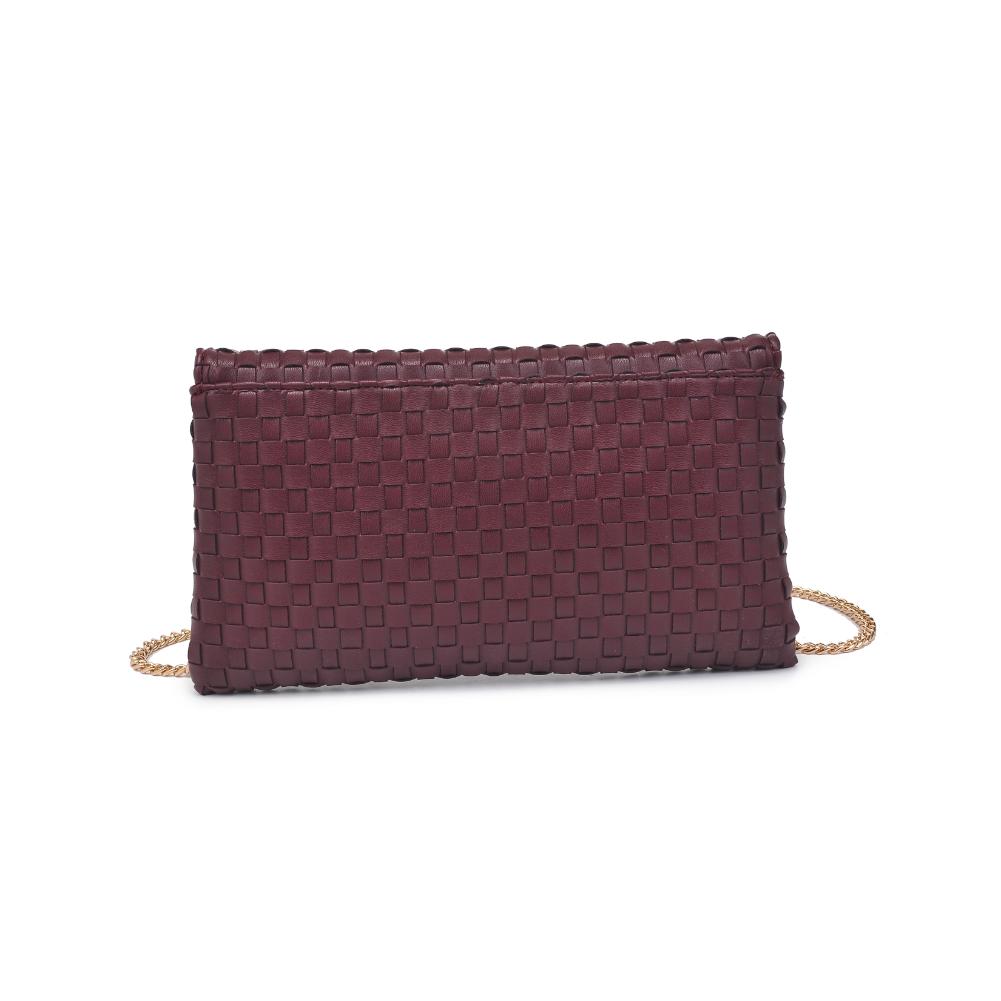 Woman wearing Wine Moda Luxe Priscilla Clutch 842017136583 View 7 | Wine
