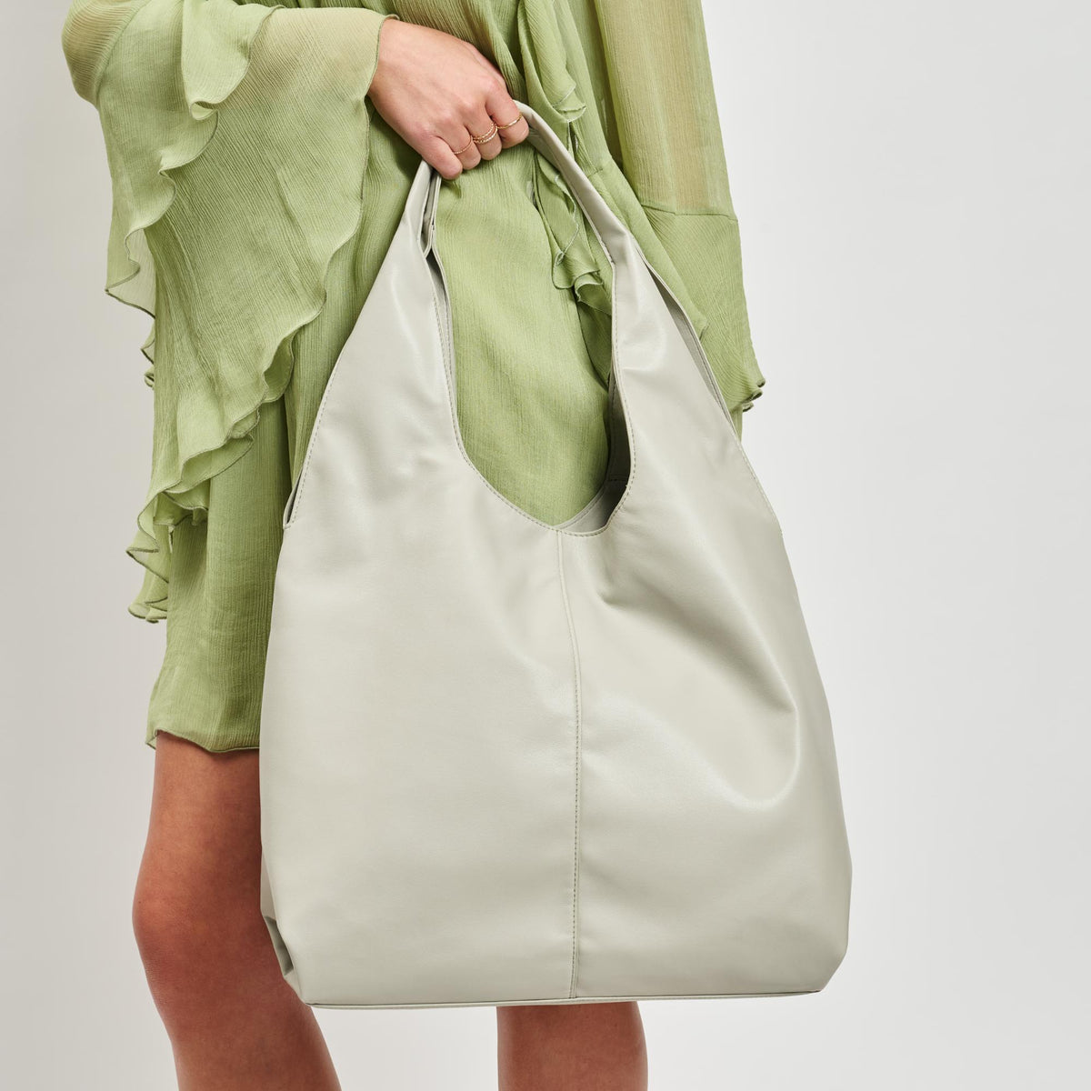Woman wearing Bone Moda Luxe Faye Hobo 842017138778 View 4 | Bone