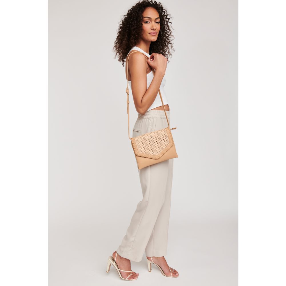 Woman wearing Natural Moda Luxe Malta Crossbody 842017124054 View 3 | Natural