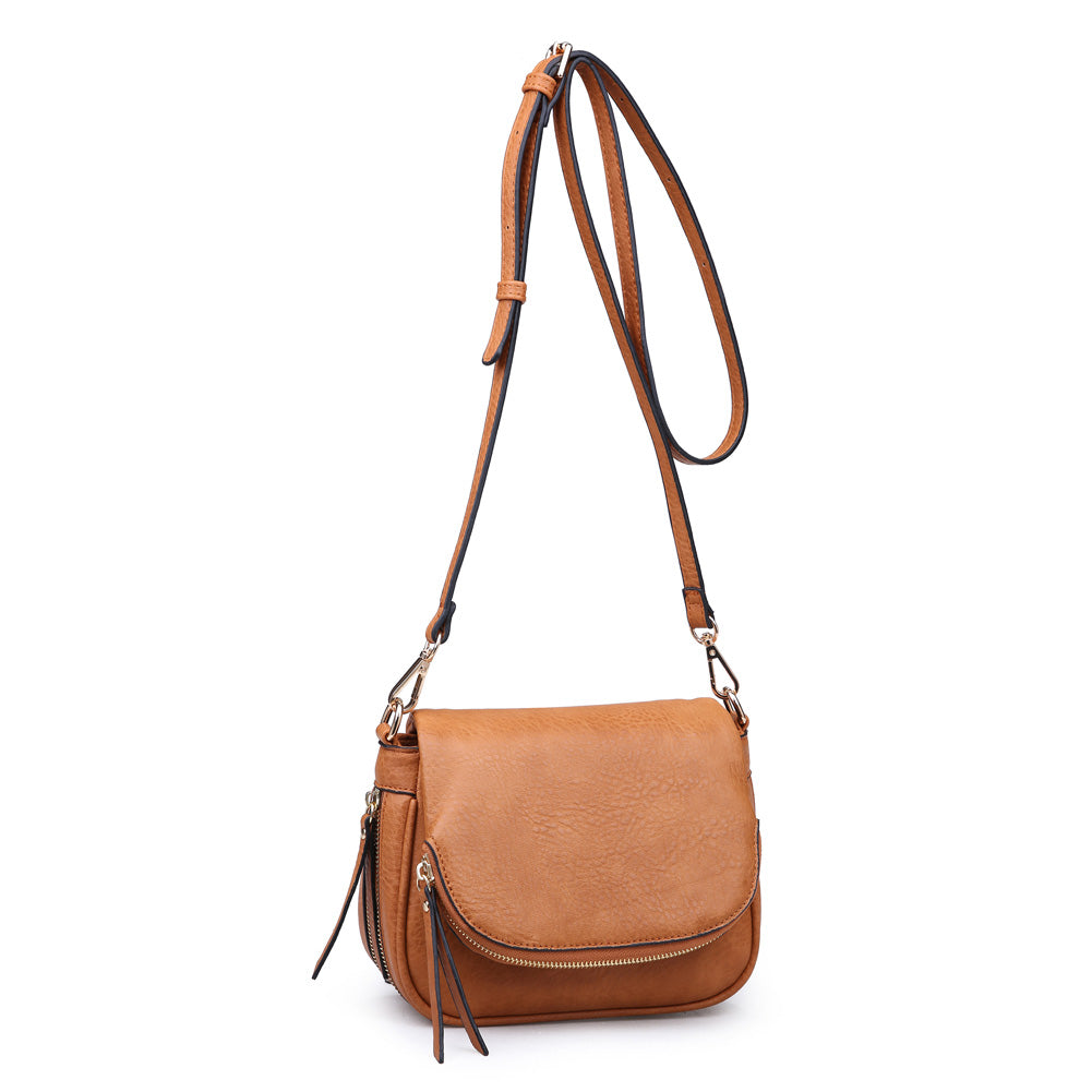 Woman wearing Tan Moda Luxe Diva Crossbody 842017114864 View 6 | Tan