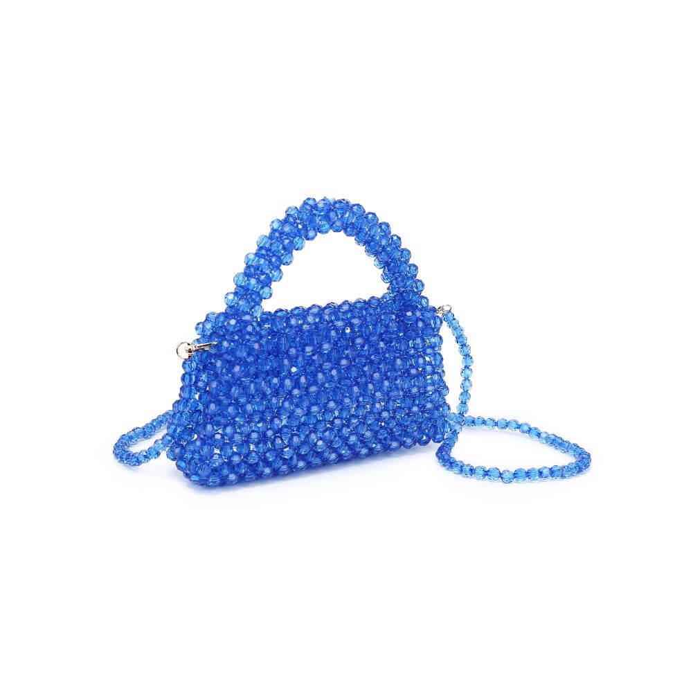 Woman wearing Blue Moda Luxe Dolly Evening Bag 842017133469 View 6 | Blue