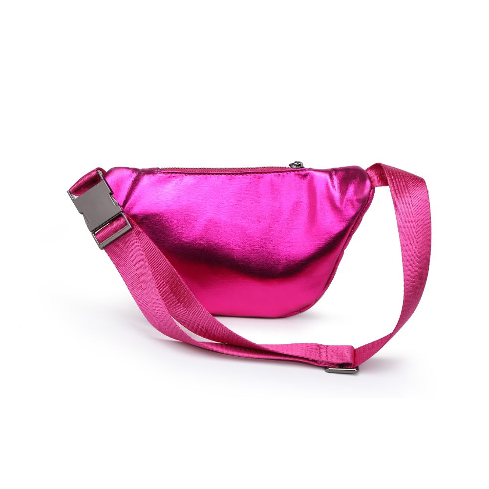 Woman wearing Fuchsia Moda Luxe Ariana Belt Bag 842017133827 View 7 | Fuchsia