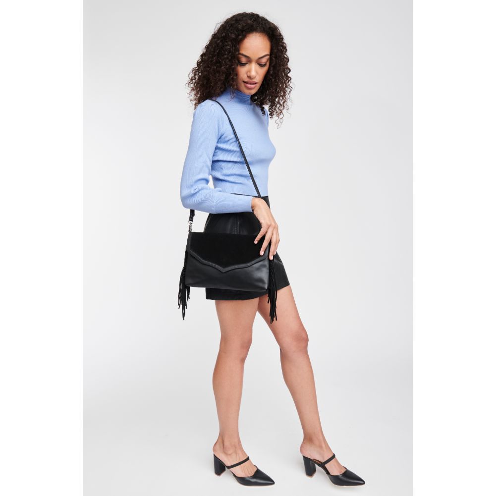 Woman wearing Black Moda Luxe Solstice Crossbody 842017101239 View 3 | Black