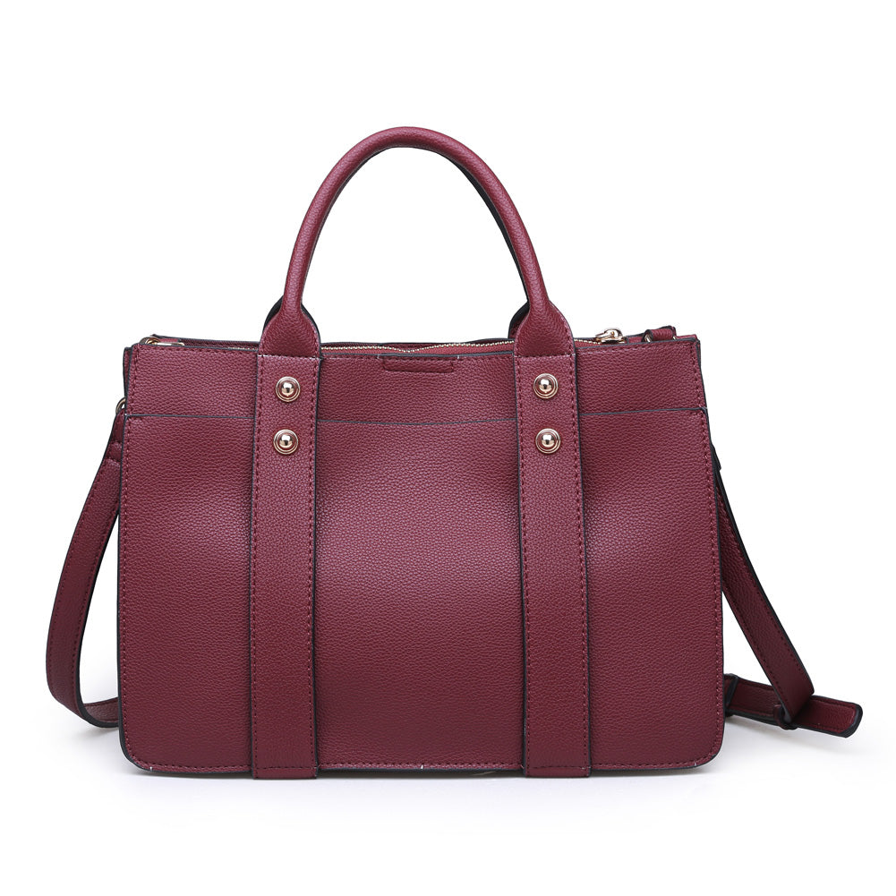 Product Image of Moda Luxe Rockefeller Satchel 842017115564 View 7 | Burgundy