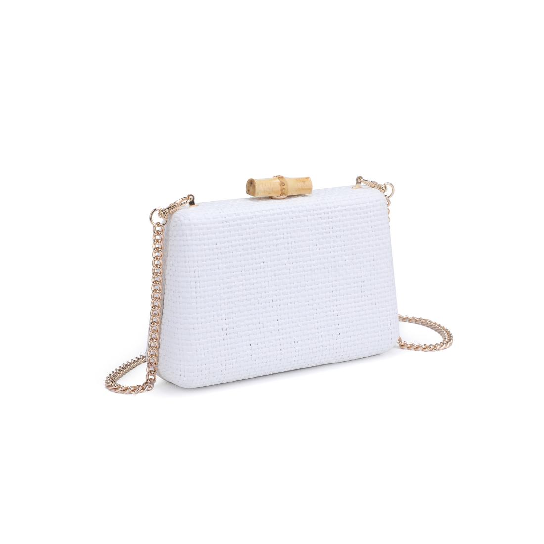 Woman wearing White Moda Luxe Melina Evening Bag 842017138235 View 6 | White