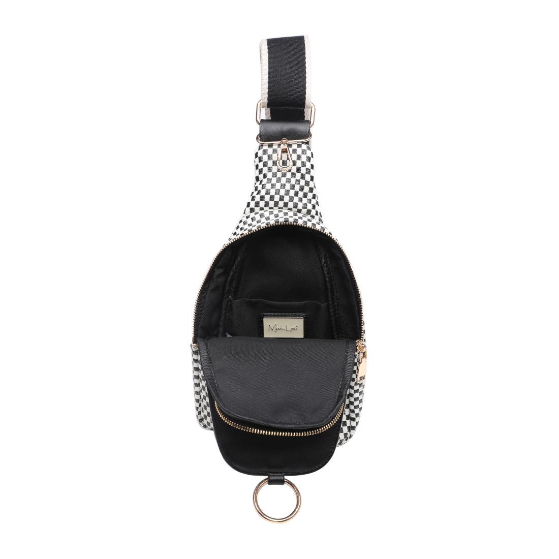 Moda Luxe Regina - Checkered Sling Backpack 842017136194 View 8 | Black White