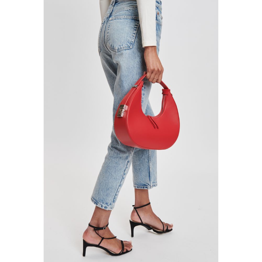 Woman wearing Red Moda Luxe Haisley Hobo 842017132479 View 1 | Red